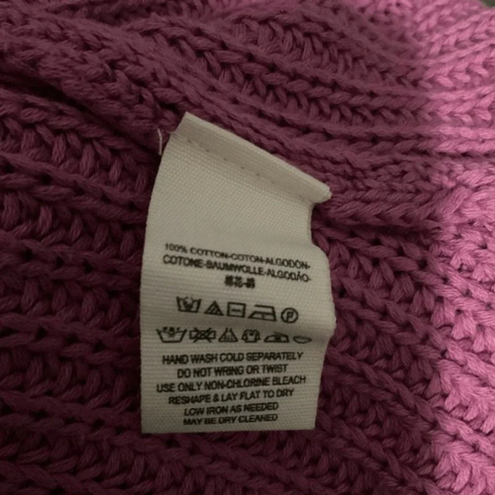 Free People Pink Knit Damsel Knitted Flare Bell Sl V-Neck Sweater Women SP China